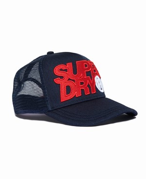 Superdry Lineman Trucker Férfi Sapka Sötétkék | ANQFS4673